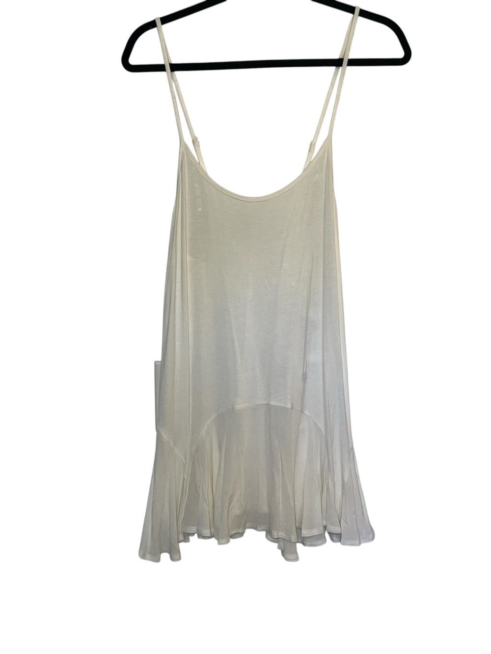 Grace & Lace Chiffon High-Low Tank Extender Cami White